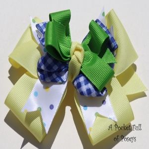 Hair Bow Made to Match Gymboree Pool Party yellow